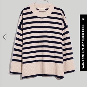 Madewell (re)sourced cashmere sweater in stripe